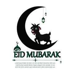 Eid Al Adha mubarak poster. Hand lettering. Vector illustrationb eps file