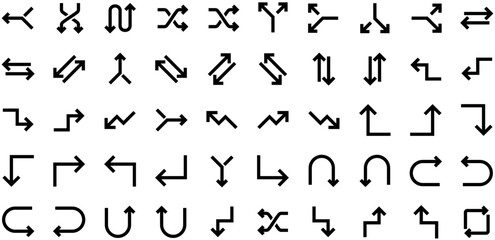 Arrow Glyph Icon pictogram symbol visual illustration Set