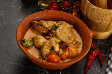 Thai Tom yum soup with chicken