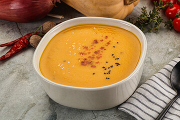 Vegetarian Pumpkin soup with spices