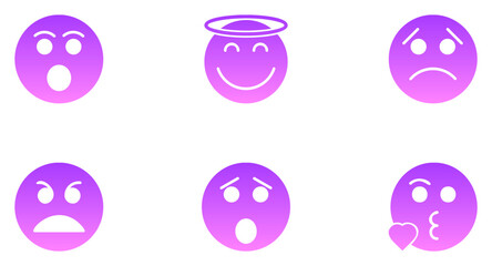 Cat Smiley Glyph Icon Smiley Face Emoji pictogram symbol visual illustration Set