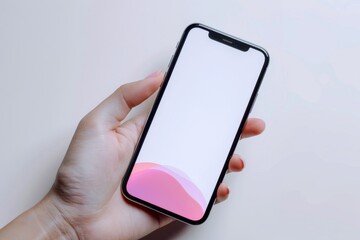 Blank Smartphone Mockup on Hand created with Generative AI