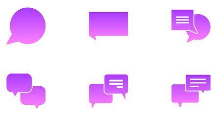 Speech Bubbles Glyph Gradient Icon pictogram symbol visual illustration Set