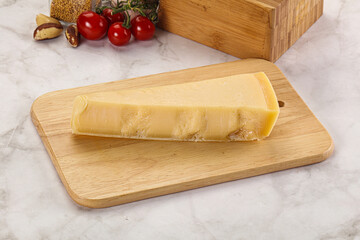 Hard parmesan cheese piece triangle