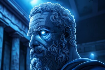 Abstract classic stoic ancient greek, roman sculpture. Portraying a style of historical stoicism with a cultural expression.