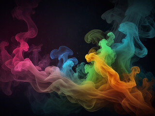 Coloring glow smoke effect background with coloring fireworks ai generative