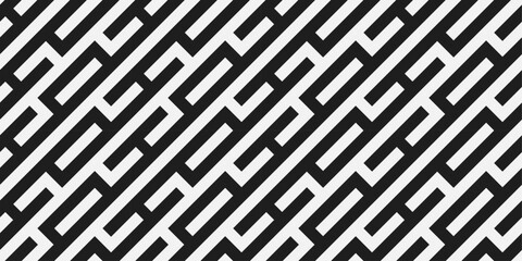 Diagonal pattern of geometric repeating lines. Diagonal maze, vector pattern.
