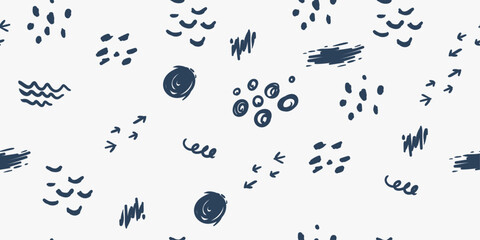 Doodle pattern. Squiggles and hand-drawn dots and arrows.