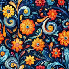 Colorful floral seamless pattern
