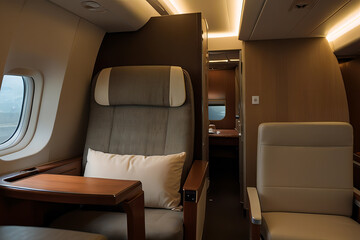 Luxury First class very nice and comfort seat in flight service.VIP business cabin chair.Luxury First class very nice and comfort seat in flight service.VIP business cabin chair.