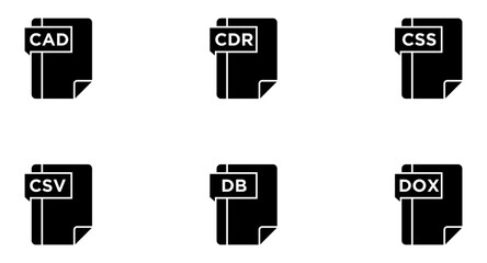 File Formats Glyph Icon pictogram symbol visual illustration Set