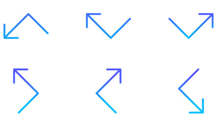 Arrow Line Gradient Icon pictogram symbol visual illustration Set