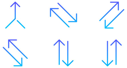 Arrow Line Gradient Icon pictogram symbol visual illustration Set