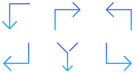 Arrow Line Gradient Icon pictogram symbol visual illustration Set