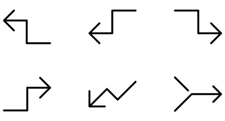 Arrow Line Icon pictogram symbol visual illustration Set