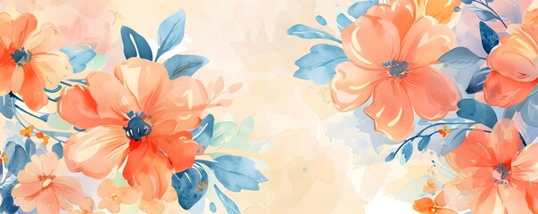 Fototapeta premium An elegant floral design for a wedding invitation featuring soft blossoms