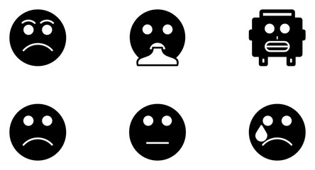 Smiley Glyph Icon pictogram symbol visual illustration Set