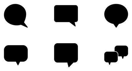 Speech Bubbles Glyph Icon pictogram symbol visual illustration Set