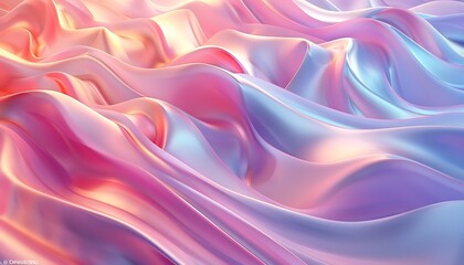 Obraz premium 3d rendering of abstract wavy background in pink and blue colors