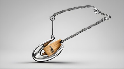 Phishing Awareness A conceptual image of a fishing hook disguised as an email icon, warning viewers about the dangers of falling for phishing scams and fraudulent. generative.ai