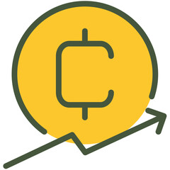 Fototapeta premium Cryptocurrency Coins Colored Icon Pack