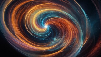 Swirling Cosmic Vortex of Shimmering Colors Twisting in Endless Spiral