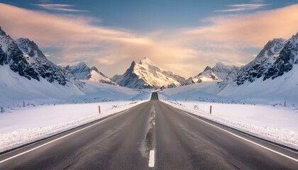 road in the mountains snow, mountain, winter, road, landscape, sky