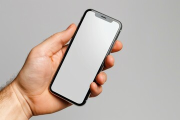 Blank Smartphone Mockup on Hand created with Generative AI