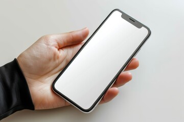 Blank Smartphone Mockup on Hand created with Generative AI