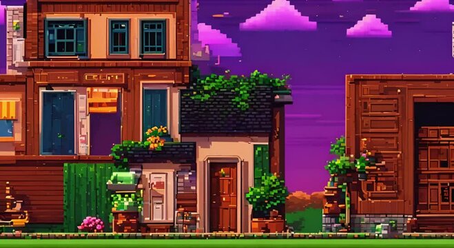 Video. Background for pixel game