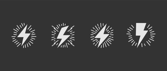 Hand drawn vector doodle electric lightning symbol sketch. thunder, vector illustration