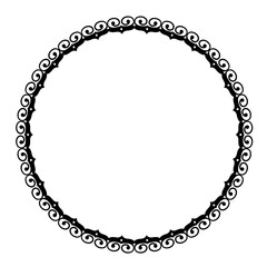 vintage old style pattern circle design round frame border decor vector artwork