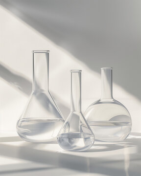 Chemistry Lab equipment Glassware includes Erlenmeyer Flask Test Tubes and Boiling Flasks.