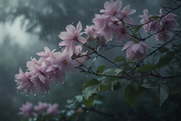 
Dreamy Atmosphere: Moody Rainy Sky with Ethereal Reflections