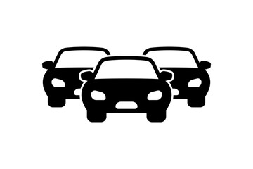Heavy traffic jam car icon
