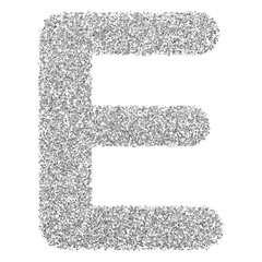 Silver Glitter 3d Font Uppercase . Silver Glitter Letter E