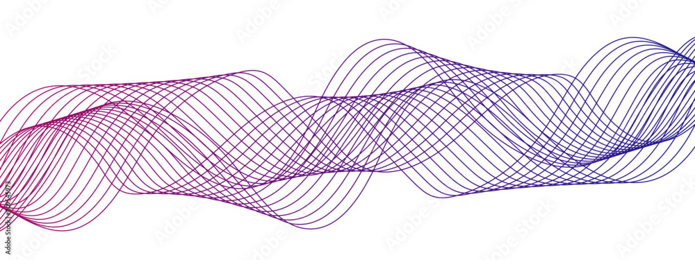 Leinwandbilder Abstract colorful modern stream wave line transparent background. Business curve lines in transparent background. Curved wavy lines tech futuristic motion background.