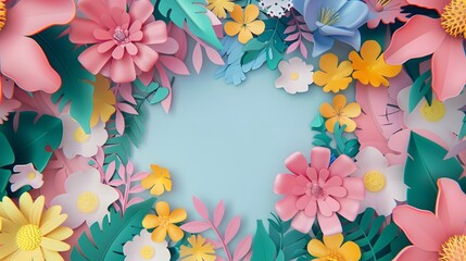 summer festival floral frame 3d post template