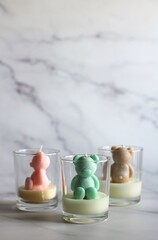 Velas de cera de soja de diferentes formas