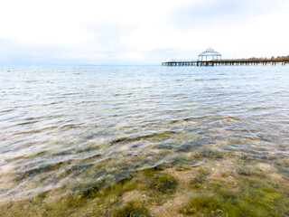 Sunny summer day on the lake. Mountains and sea. Kyrgyzstan, Lake Issyk-Kul