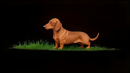 Red Hunting Dog Dachshund Breed Lay, Desktop Wallpaper Backgrounds.generative.ai 