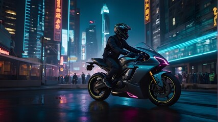 motorcycle at night