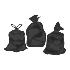 Pile of Black Garbage Bags