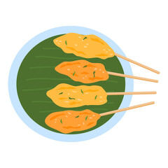 Sempol ayam illustration indonesian street food