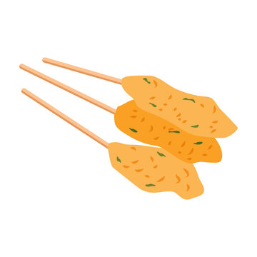 sempol ayam indonesian street food illustration