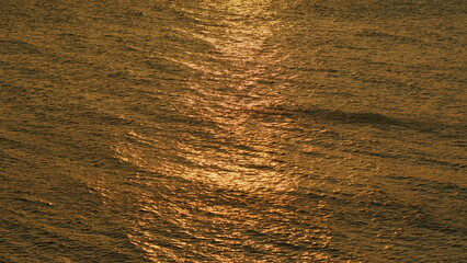 Ripples And Waves On Water Surface. Reflection Of Sunlight Over Sea Surface. Real time.