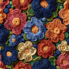 Crochet Seamless Pattern, Knitting Endless Background, Old Handmade Knitting Tile