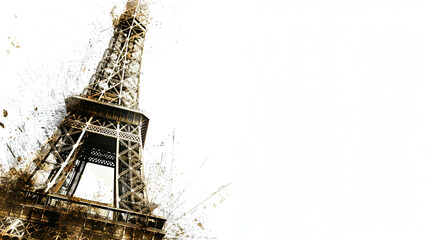 Famous Eiffel Tower in autumn one of the most iconic landmarks in Paris, France. Eiffel Tower...