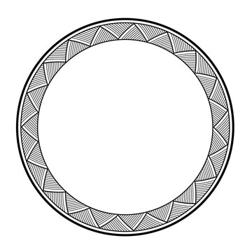 straight line triagle pattern circle decoration round frame  border design element