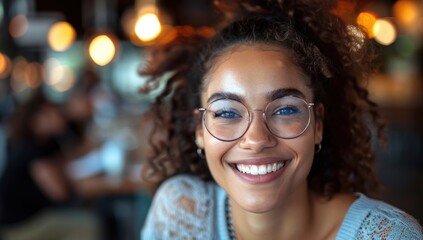 A repeat customer smiling with satisfaction, hinting at the enduring relationships your business fosters.